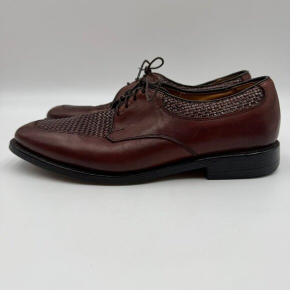 Allen Edmonds Norfolk Woven Leather Oxford Dress Shoes Brown Mens Size 7.5D - Picture 2 of 9